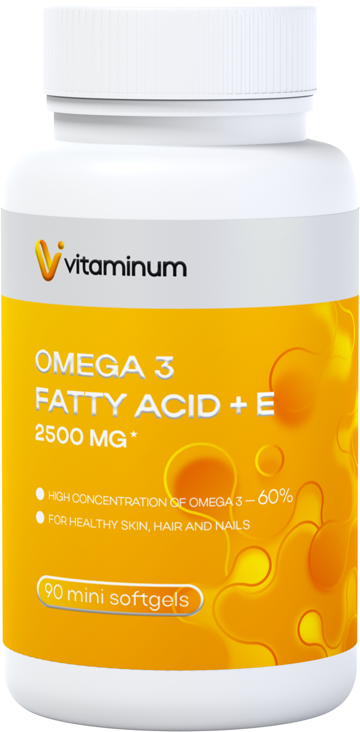  Vitaminum ОМЕГА 3 60% + витамин Е (2500 MG*) 90 капсул 700 мг   в Тюмени
