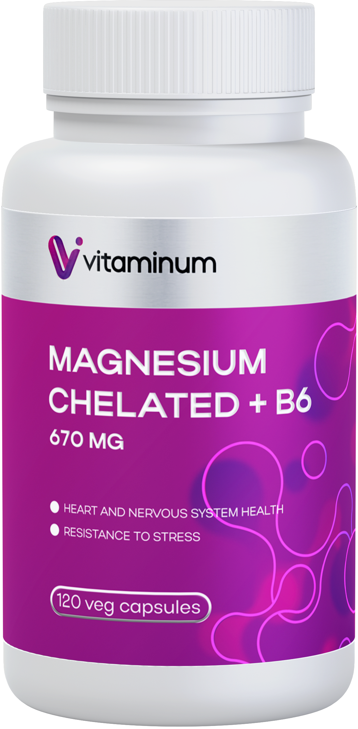  Vitaminum МАГНИЙ ХЕЛАТ + витамин В6 (670 MG) 120 капсул 800 мг  в Тюмени